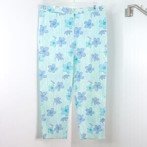 Lilly Pulitzer Women’s 10 Blue Floral Bi Stretch Cropped Resort Pants